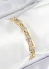 Pirinç Greg Model Zirkon Taşlı Gold Renk VİP Seri Kadın Bileklik