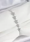 Pirinç Gümüş Renk Yıldız Model Kadın Bileklik