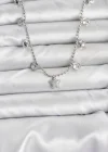 Pirinç Gümüş Renk Yıldız Model Kadın Kolye