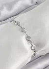 Pirinç Gümüş Renk Zirkon Taşlı Bileklik