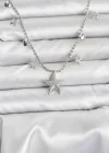 Pirinç Gümüş Renk Zirkon Taşlı Deniz Yıldızı Model Kadın Kolye