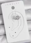 Pirinç Gümüş Renk Zirkon Taşlı Kadın Kıkırdak Model Küpe