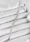 Pirinç Gümüş Renk Zirkon Taşlı Kemik Model Kadın Bileklik