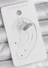 Pirinç Gümüş Renk Zirkon Taşlı Kıkırdak Model Kadın Küpe