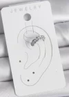 Pirinç Gümüş Renk Zirkon Taşlı Kıkırdak Model Kadın Küpe
