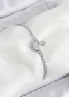 Pirinç Gümüş Renk Zirkon Taşlı Kuğu Model Kadın Bileklik