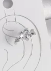 Pirinç Gümüş Renk Zirkon Taşlı Yıldız Model Kadın Kıkırdak Küpe