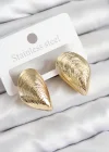 Pirinç İstiridye Model Gold Renk Kadın Küpe