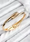 Pirinç Kesik Model Gold Renk Kadın Kelepçe