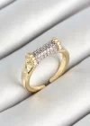 Pirinç Makara Figürlü Zirkon Taşlı Gold Renk Ayarlanabilir Kadın Yüzük