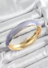 Pirinç Mavi Mor Mineli Mermer Desen Model Gold Renk Kadın Kelepçe
