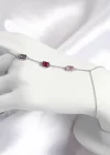 Pirinç Renkli Zirkon Taşlı Dikdörtgen Model Gümüş Renk Kadın Şahmeran