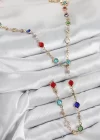 Pirinç Renkli Zirkon Taşlı Model Gold Renk Kadın Y Kolye
