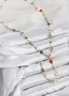 Pirinç Renkli Zirkon Taşlı Model Gold Renk Kadın Y Kolye