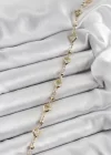 Pirinç Şeffaf Kalp Model Gold Renk Zirkon Taşlı Kadın Bileklik