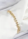 Pirinç Sıralı Ok Model Zirkon Taşlı Gold Renk VİP Seri Kadın Bileklik