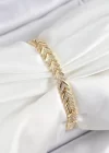 Pirinç Sıralı Ok Model Zirkon Taşlı Gold Renk VİP Seri Kadın Bileklik