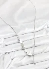 Pirinç Yılan Model Gümüş Renk Asansörlü Kadın Kolye