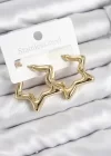 Pirinç Yıldız Model Gold Renk Kadın Küpe