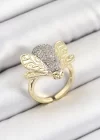 Pirinç Zirkon Taşlı Arı Model Gümüş Ve Gold Renk Kadın Yüzük
