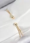 Pirinç Zirkon Taşlı Baget Model Gold Renk Kadın Bileklik