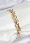 Pirinç Zirkon Taşlı Balık Kuyruğu Model Gold Renk Kadın Bileklik