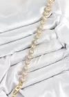 Pirinç Zirkon Taşlı Daire Baget Model Gold Renk VIP Seri Kadın Bileklik