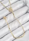 Pirinç Zirkon Taşlı Ezme Zincirli Kutup Yıldızı Model Gold Renk Y Kolye