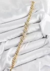 Pirinç Zirkon Taşlı Kalp Model Gold Renk Kadın Bileklik