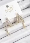 Pirinç Zirkon Taşlı Kayan Yıldız Model Gold Ve Gümüş Renk Kadın Küpe