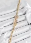 Pirinç Zirkon Taşlı Kelebek Model Gold Renk Kadın Bileklik