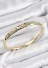 Pirinç Zirkon Taşlı Kelebek Model Gold Renk Kadın Kelepçe