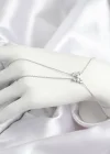 Pirinç Zirkon Taşlı Kelebek Model Gümüş Renk Şahmeran