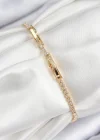 Pirinç Zirkon Taşlı Kuğu Model Gold Renk Kadın Bileklik