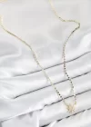 Pirinç Zirkon Taşlı Kutup Yıldızı Model Ezme Zincir Gold Renk Kadın Kolye