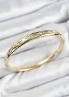 Pirinç Zirkon Taşlı Kutup Yıldızı Model Gold Renk Kadın Kelepçe