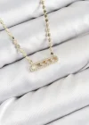 Pirinç Zirkon Taşlı Messika Model Ezme Zincir Gold Renk Kadın Kolye