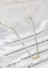 Pirinç Zirkon Taşlı Messika Model Ezme Zincir Gold Renk Kadın Kolye