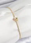 Pirinç Zirkon Taşlı Papatya Model Gold Renk Kadın Bilekilk