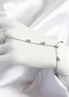 Pirinç Zirkon Taşlı Sallantılı Damla Model Gümüş Renk Kadın Şahmeran