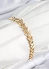 Pirinç Zirkon Taşlı Sıralı Ok Model Gold Renk Kadın Bileklik