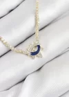 Pirinç Zirkon Taşlı Su Yolu Göz Model Gold Renk Kadın Kolye