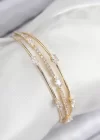Pirinç Zirkon Taşlı Su Yolu Model Gold Renk Kadın Bileklik