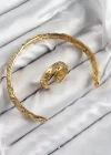 Pirinç Zirkon Taşlı Vintage Model Gold Renk Bileklik Yüzük Set