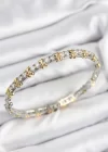 Pirinç Zirkon Taşlı XOXO Model Gümüş Ve Gold Renk Kadın Bileklik