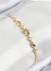 Pirinç Zirkon Taşlı Yıldız Model Gold Renk Kadın Bileklik