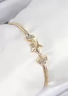 Pirinç Zirkon Taşlı Yıldız Model Gold Renk Kadın Bileklik