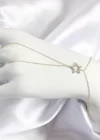 Pirinç Zirkon Taşlı Yıldız Model Gold Renk Kadın Şahmeran