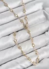 Pirinç Zirkon Taşlı Yıldız Model Gold Renk Kadın Y Kolye