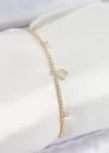 Pirinç Zirkon Taşlı Yonca Model Gold Renk Kadın Bilekilk